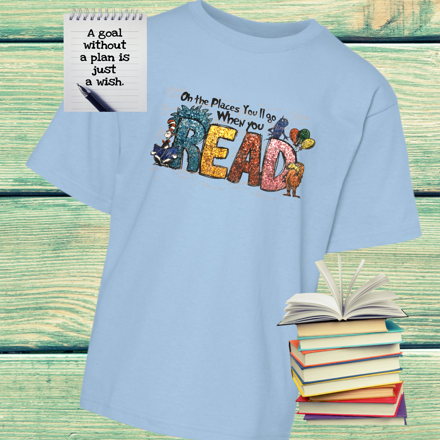 Oh The Places You’ll Read Faux Glitter