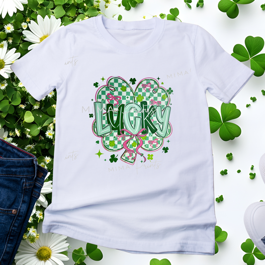 Clover Checkered Faux Glitter