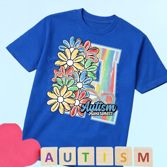 Autism Rainbow Floral Heart Shirt