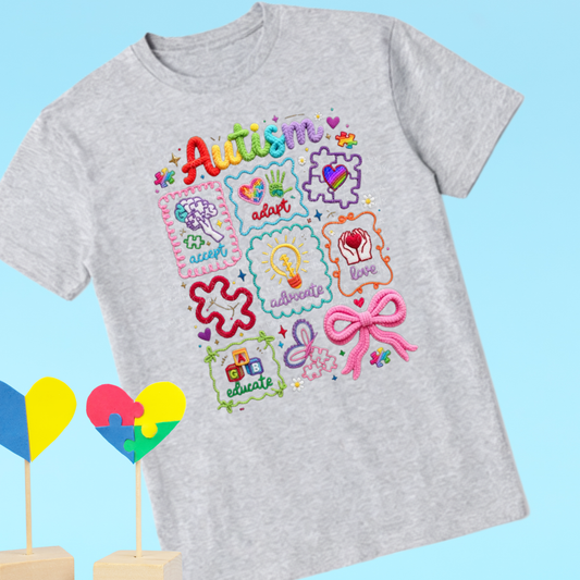 Autism Awareness Icons Faux Yarn