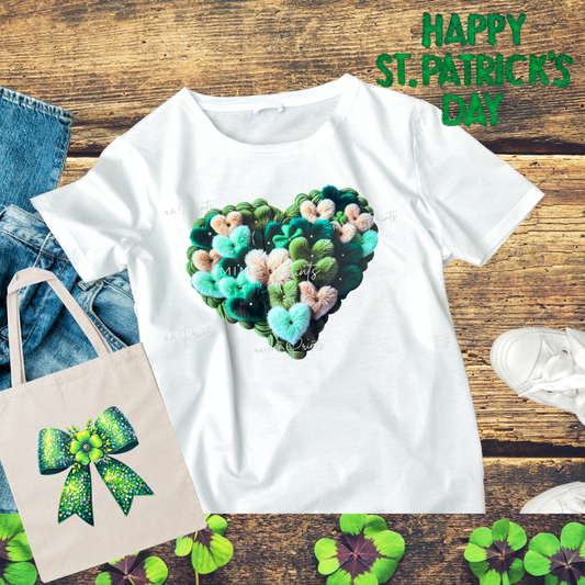 Heart Faux Yarn Green