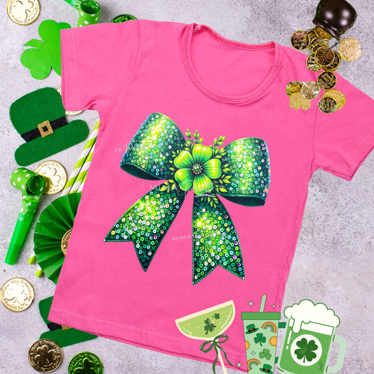 Clover Bow Faux Sequin