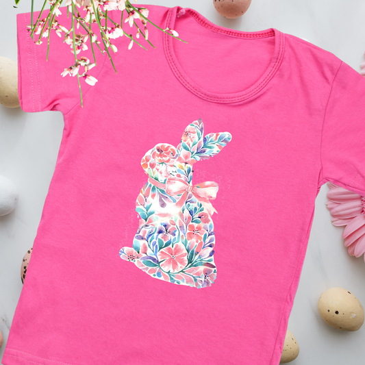 Floral Bunny Silhouette