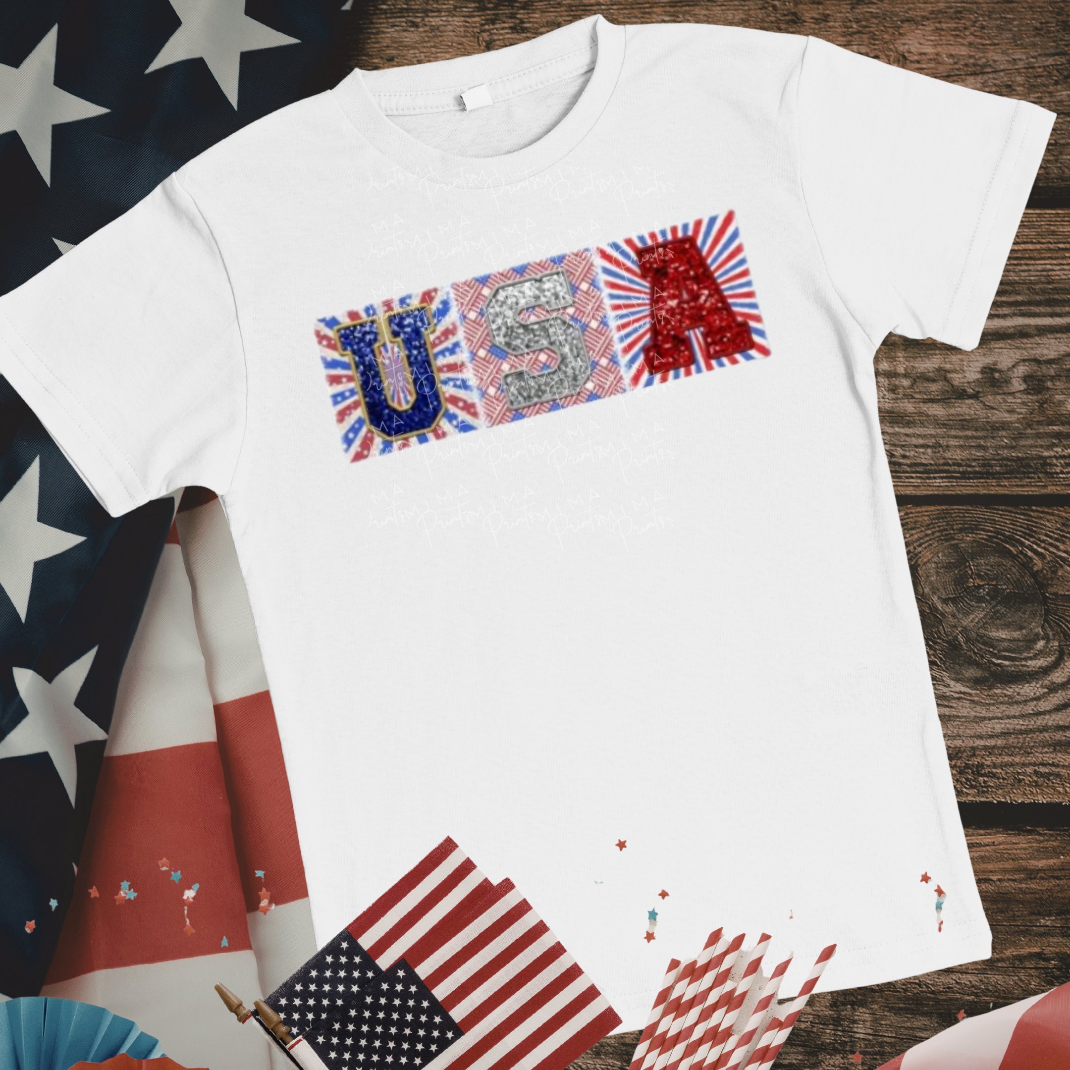 USA Burst Faux Sequin