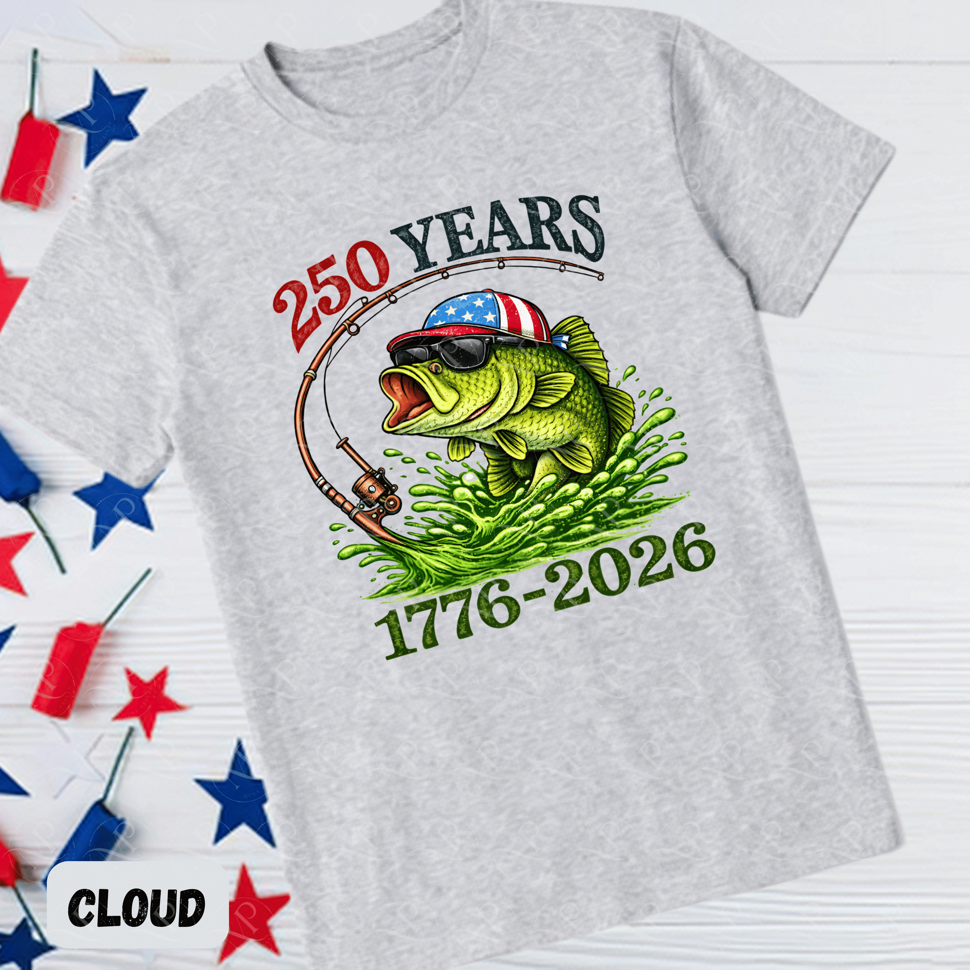 250 Years Bass Fishing Patriotic