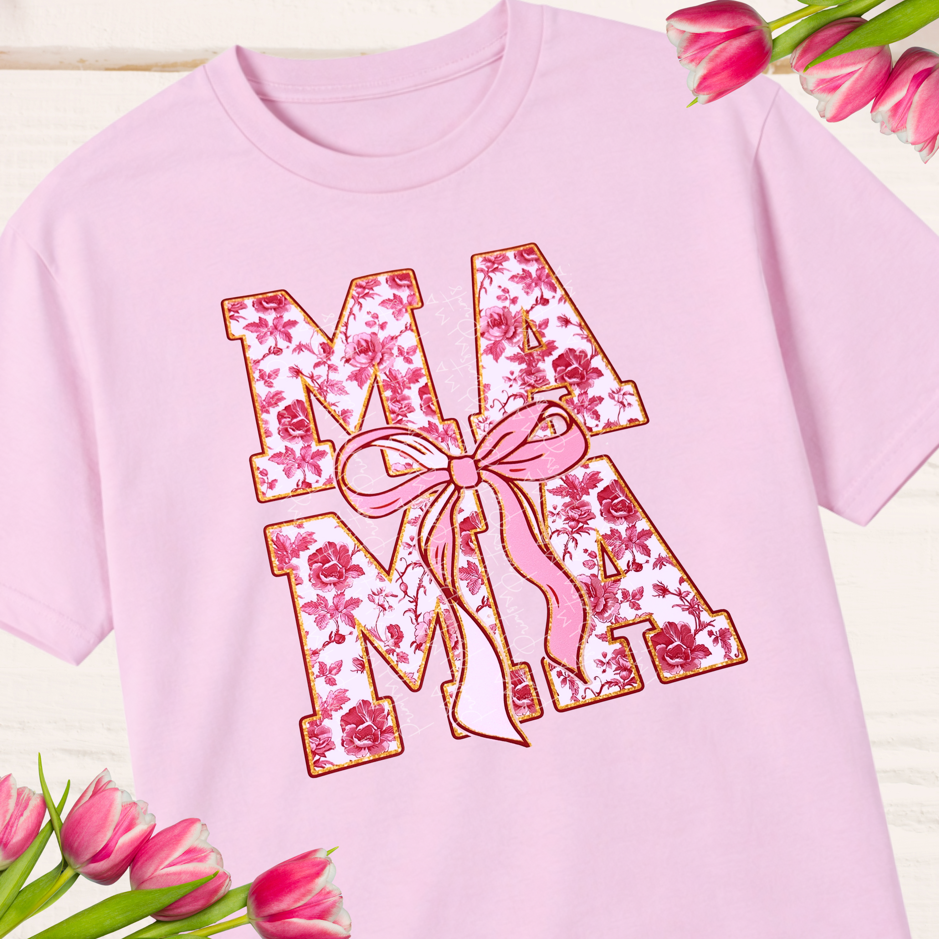 Mama Pink Bow Floral
