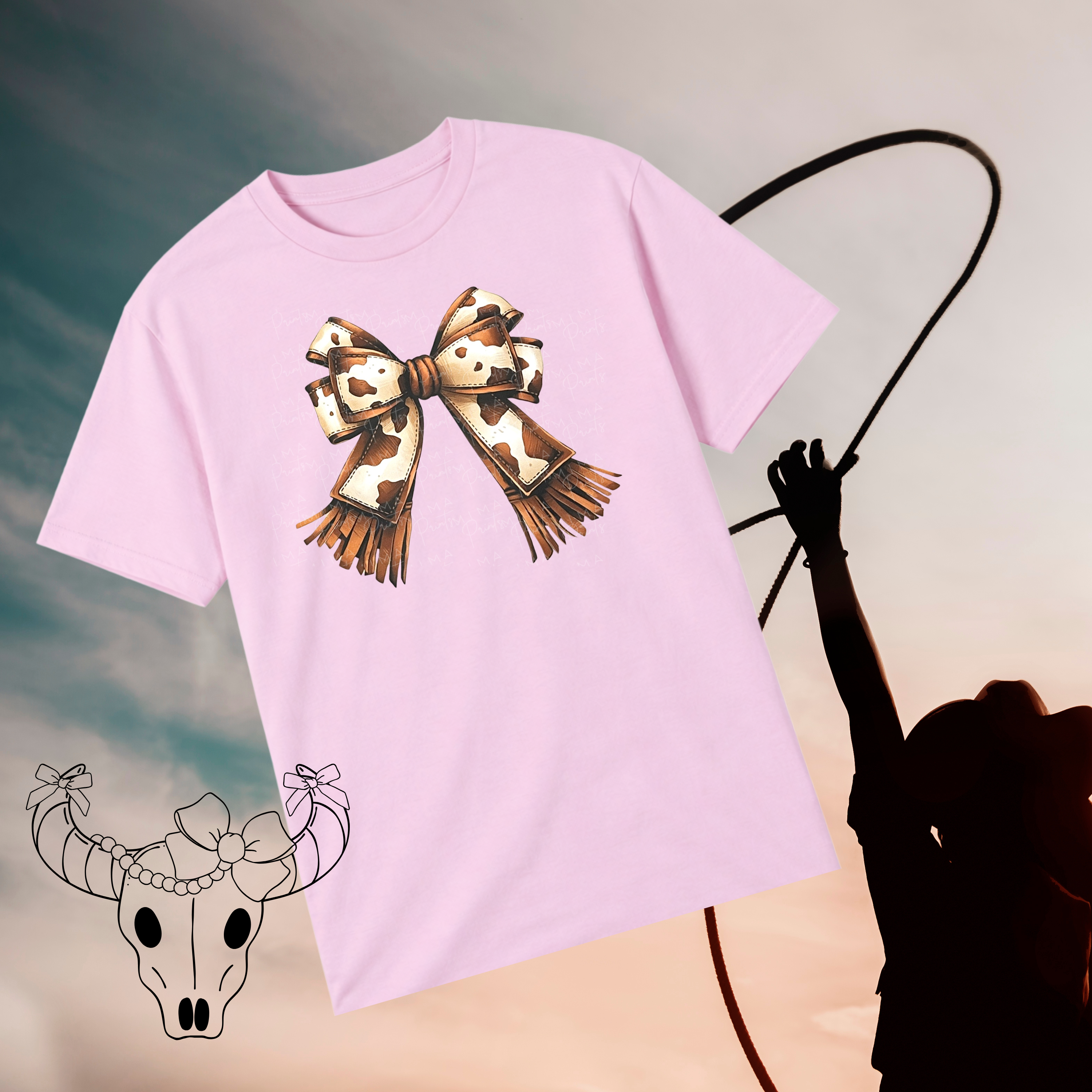 Cowprint Fringe Bow