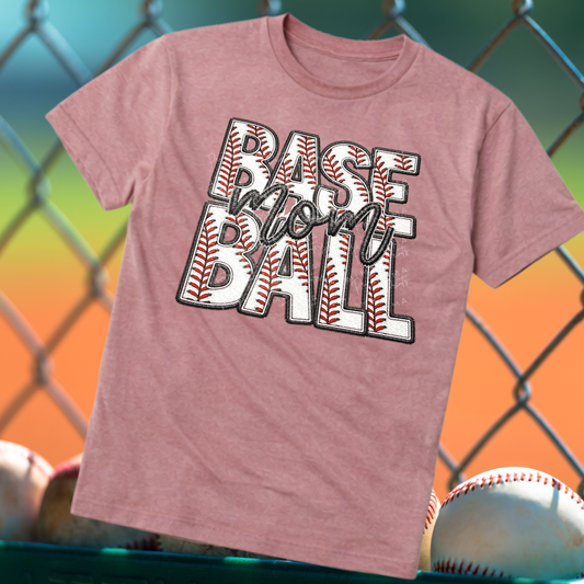 Baseball Mama Faux Embroidery