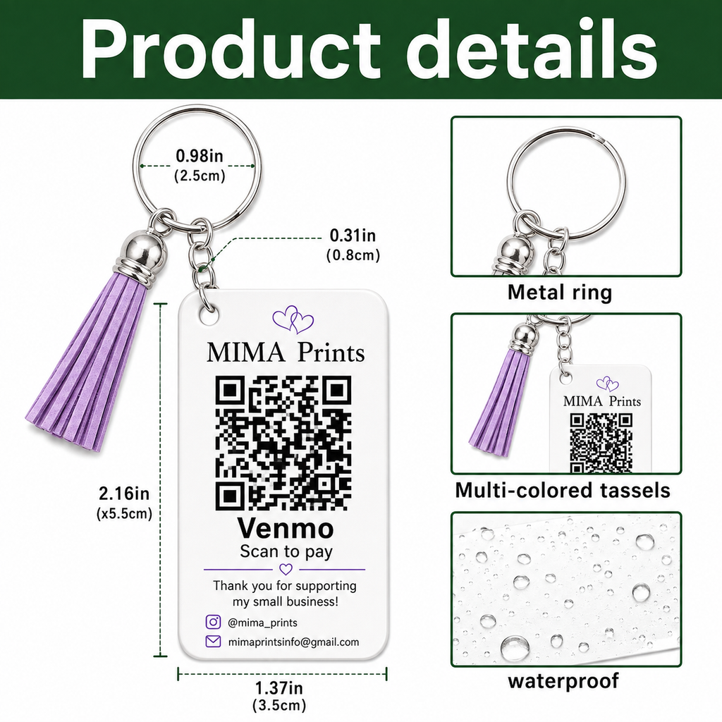 Metal Keychain, Payment QR Code Keychain