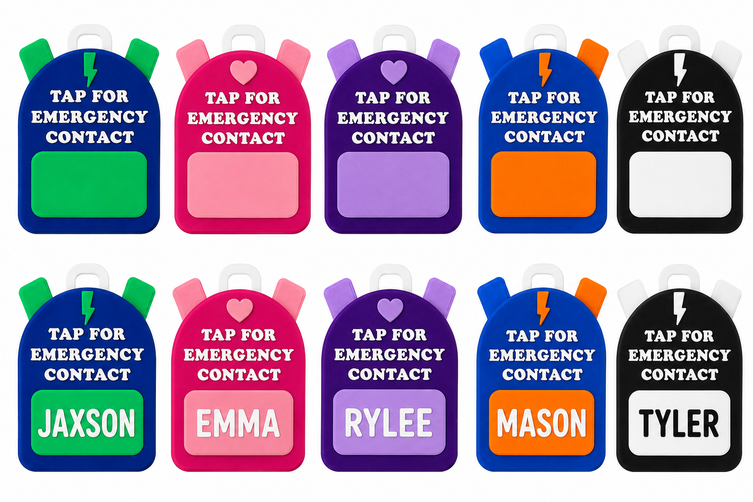 NFC Emergency Contact Bag Tags