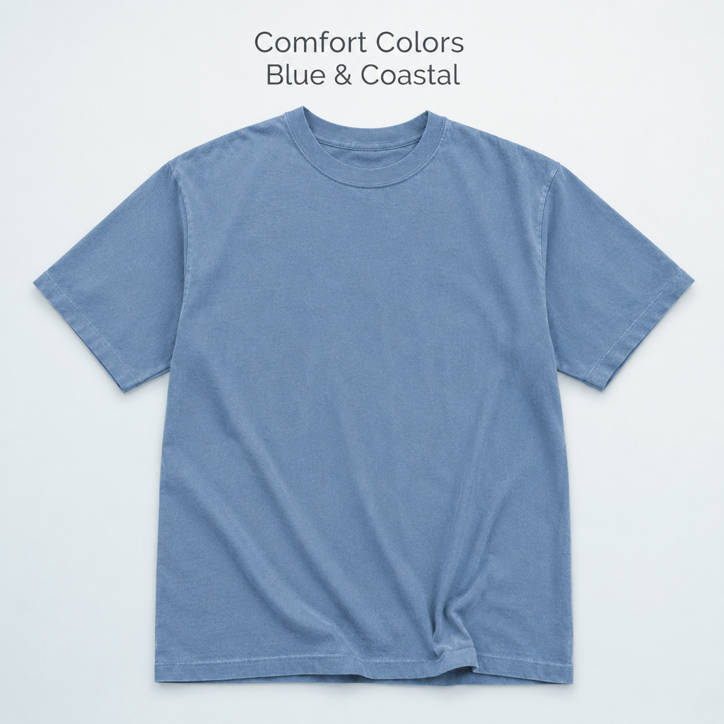 Blank Comfort Colors Short Sleeve Tee — Blue & Coastal Colors