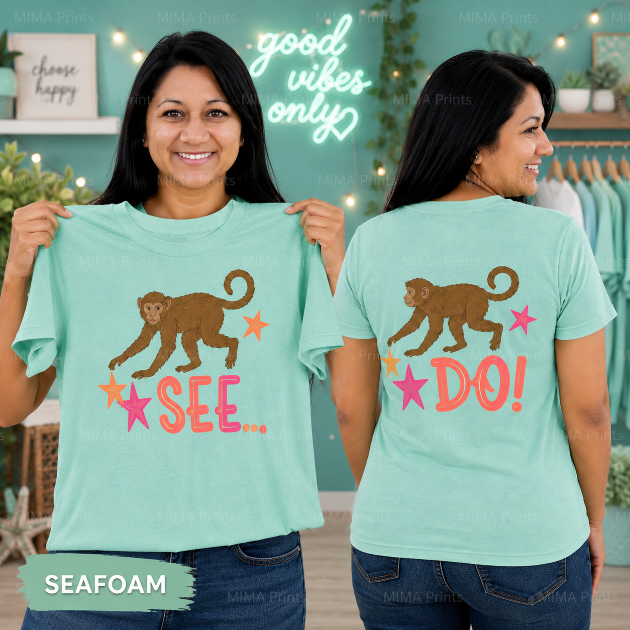 Monkey See Monkey Do Pink