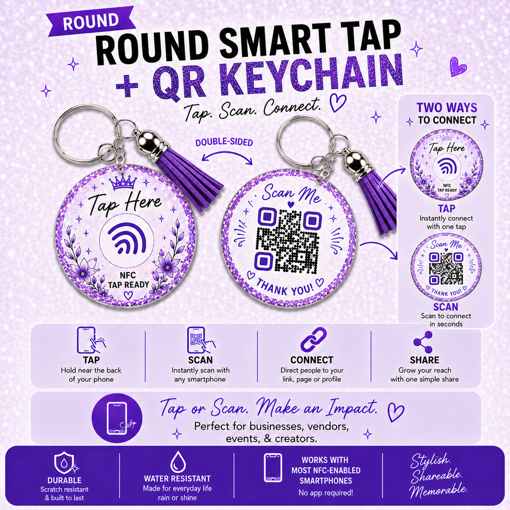 Smart Keychain Tap + QR Code